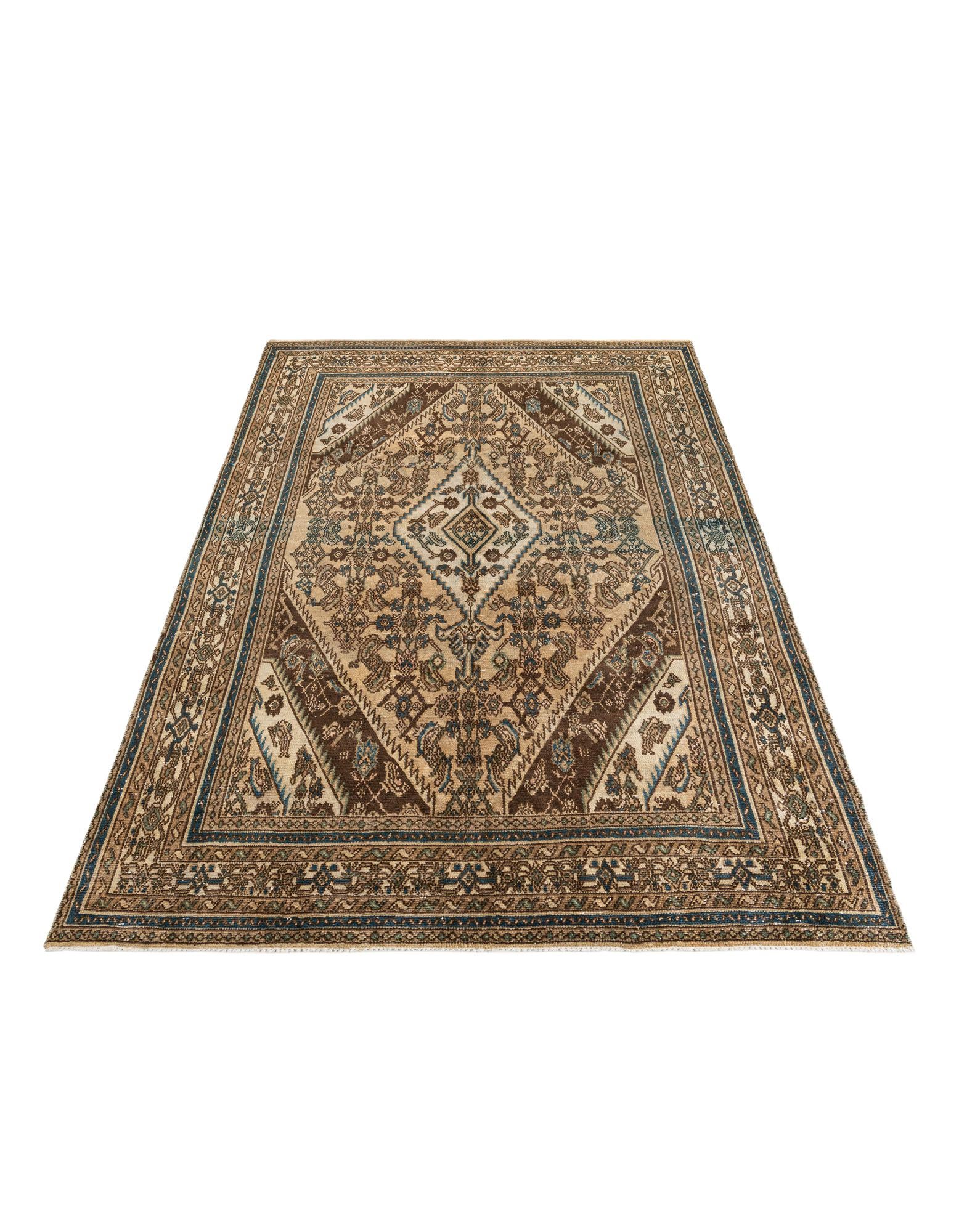6' 7 x 9' 4 Hand Knotted Ultra Vintage Persian Wool Rug