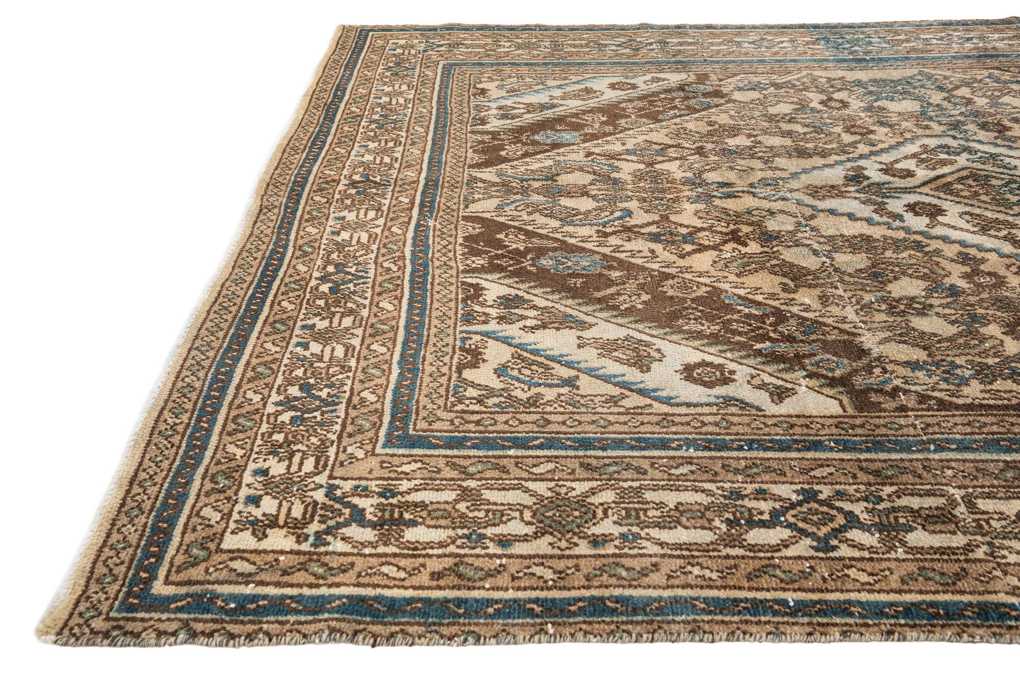 6' 7 x 9' 4 Hand Knotted Ultra Vintage Persian Wool Rug