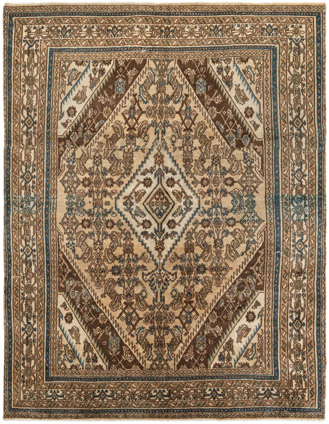 Primary image 6' 7 x 9' 4  Hand Knotted Ultra Vintage Persian Wool Rug