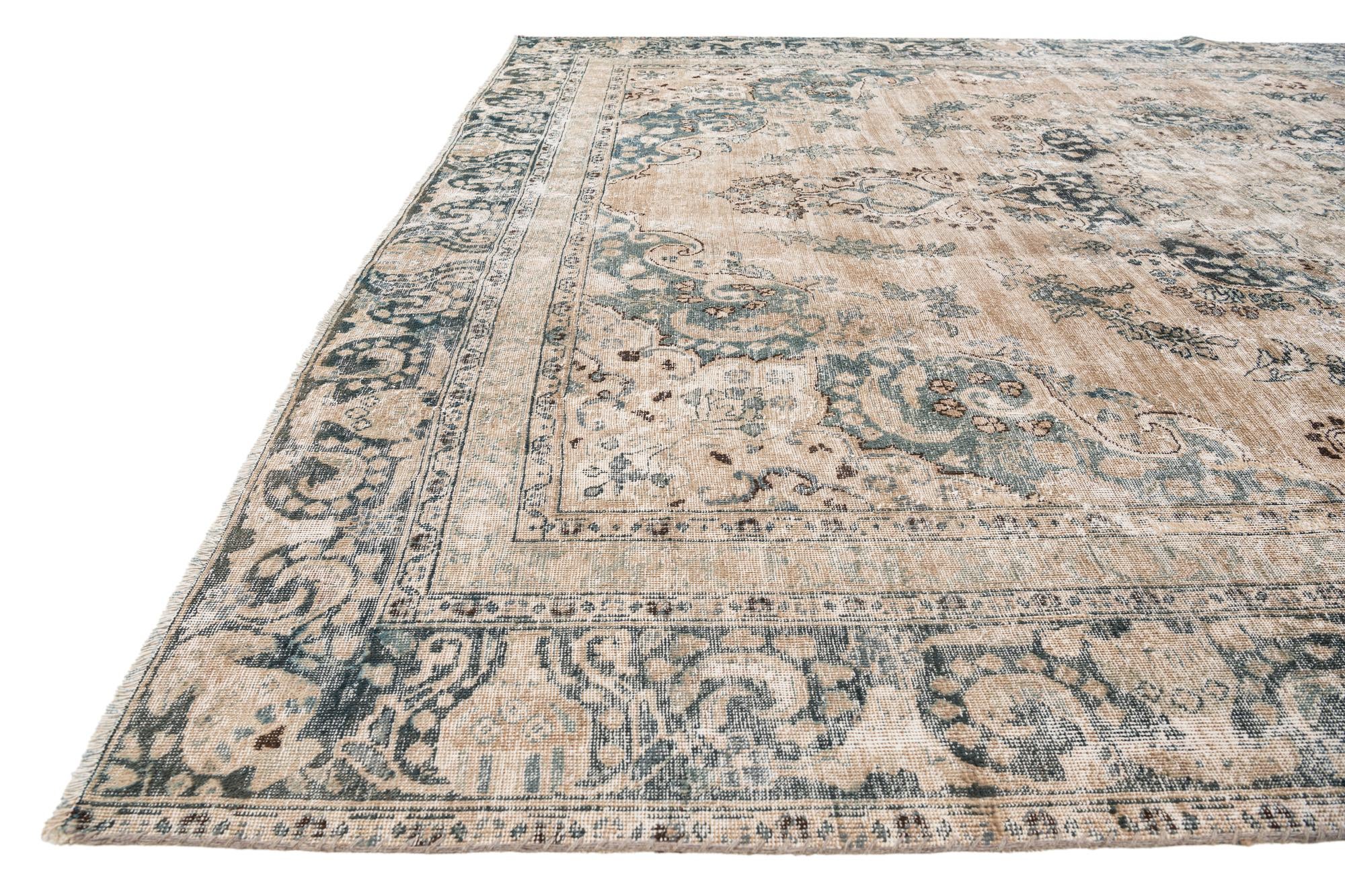 9' x 11' 1 Hand Knotted Ultra Vintage Persian Wool Rug