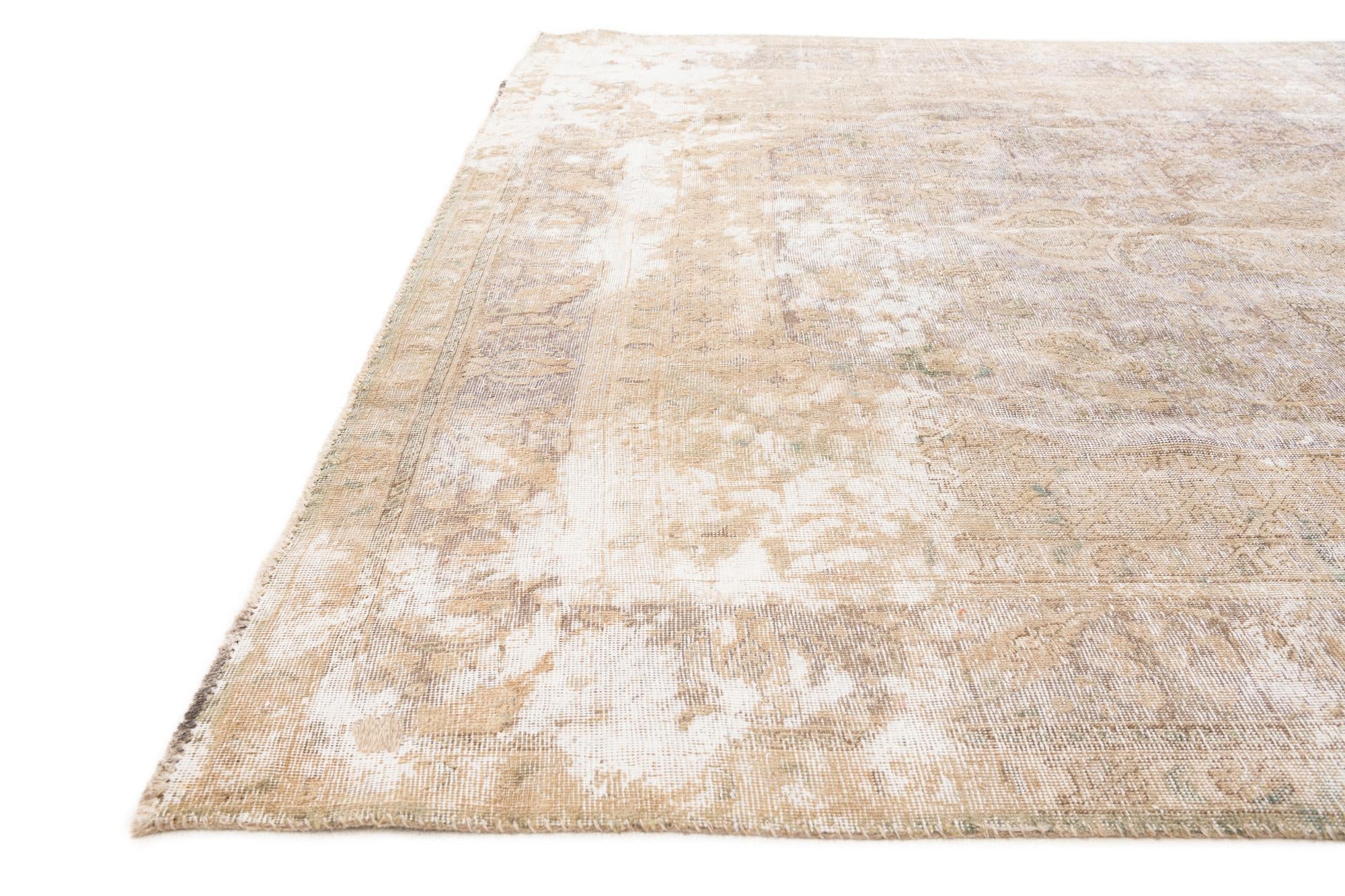 8' x 11' Hand Knotted Ultra Vintage Persian Wool Rug