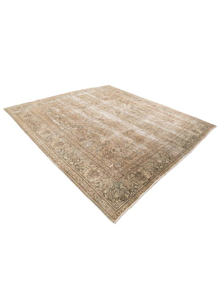 Detail image of 9' 7 x 10' 7 Hand Knotted Ultra Vintage Persian Wool Rug