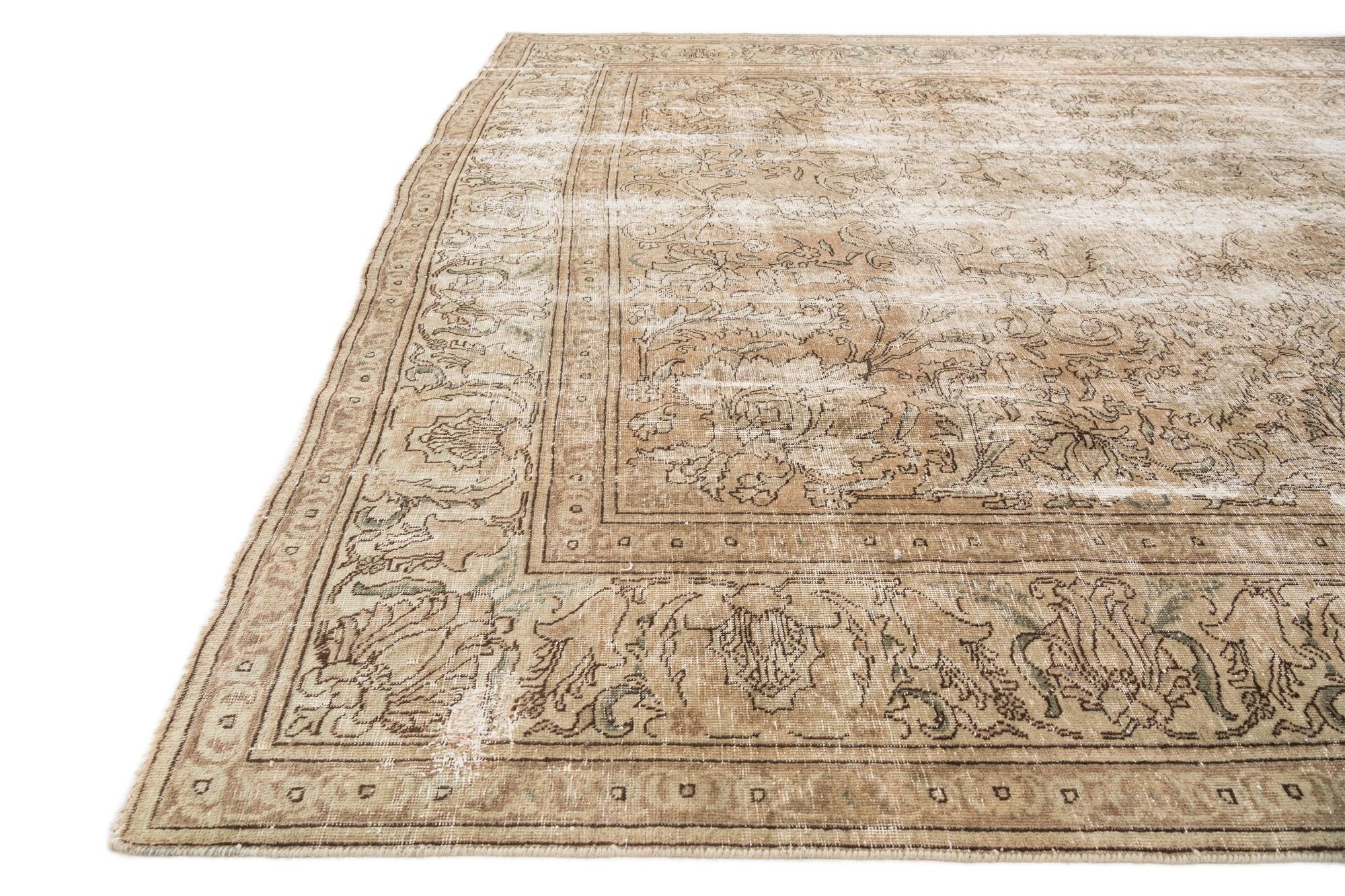 9' 7 x 10' 7 Hand Knotted Ultra Vintage Persian Wool Rug