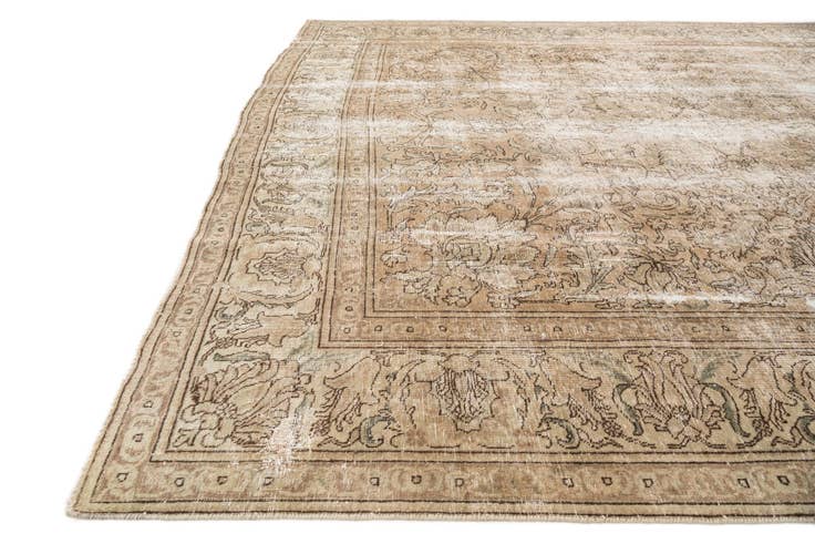 Detail image of 9' 7 x 10' 7 Hand Knotted Ultra Vintage Persian Wool Rug