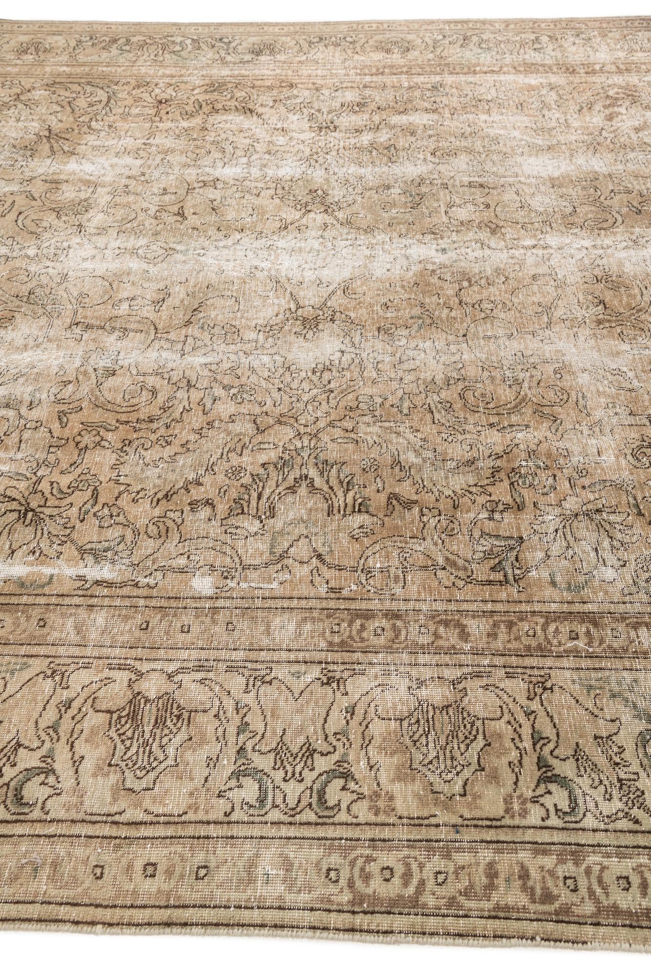 9' 7 x 10' 7 Hand Knotted Ultra Vintage Persian Wool Rug