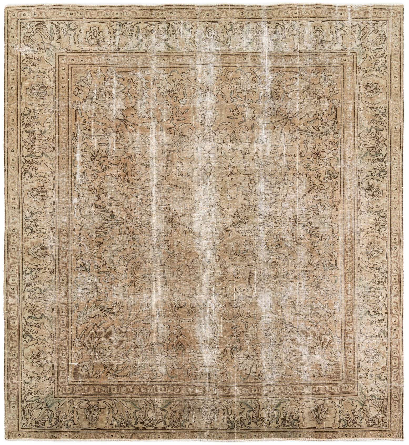 9' 7 x 10' 7 Hand Knotted Ultra Vintage Persian Wool Rug