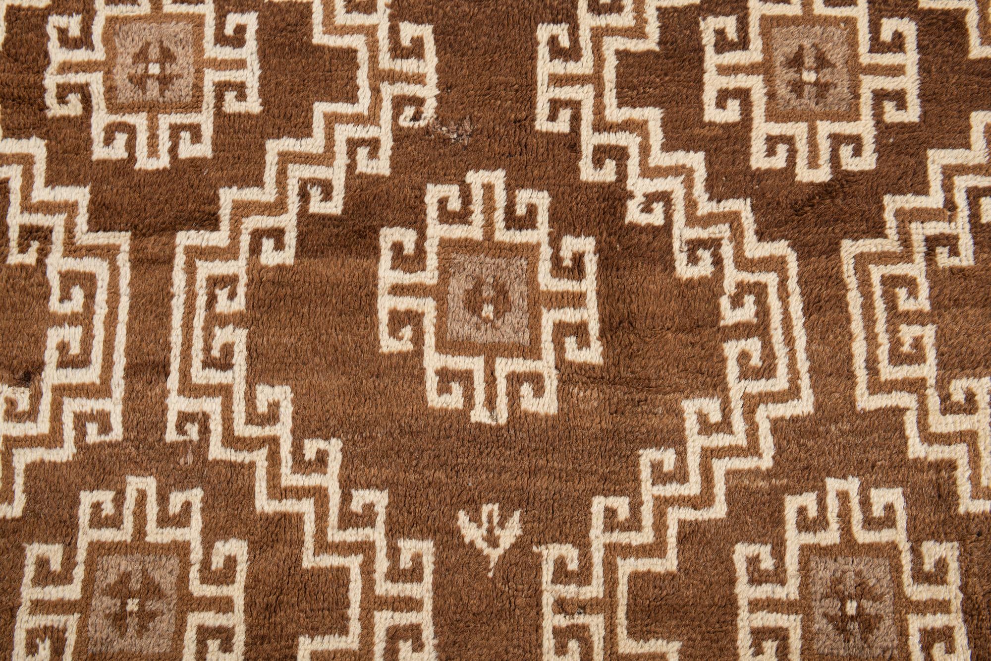 5' 6 x 9' 8 Hand Knotted Ultra Vintage Persian Wool Rug