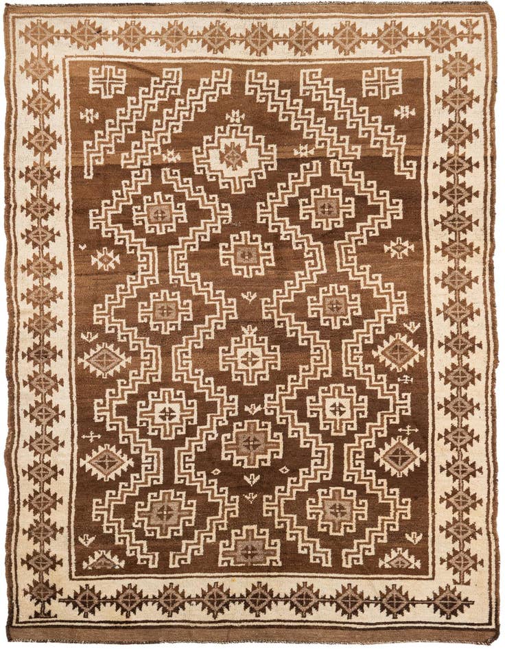 Detail image of 5' 6 x 9' 8 Hand Knotted Ultra Vintage Persian Wool Rug