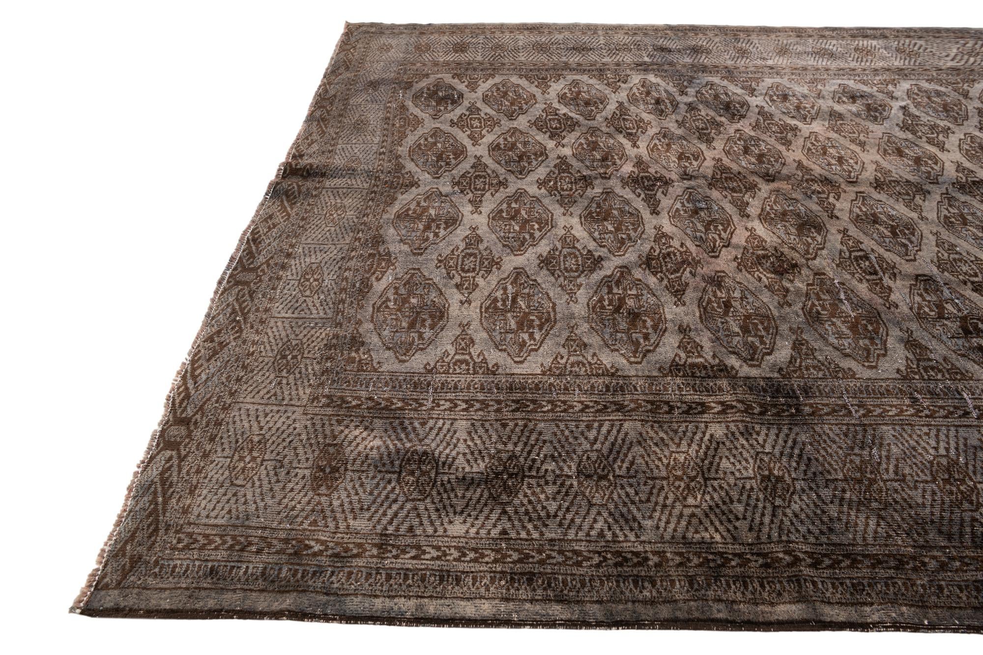 6' 10 x 10' 3 Hand Knotted Ultra Vintage Persian Wool Rug