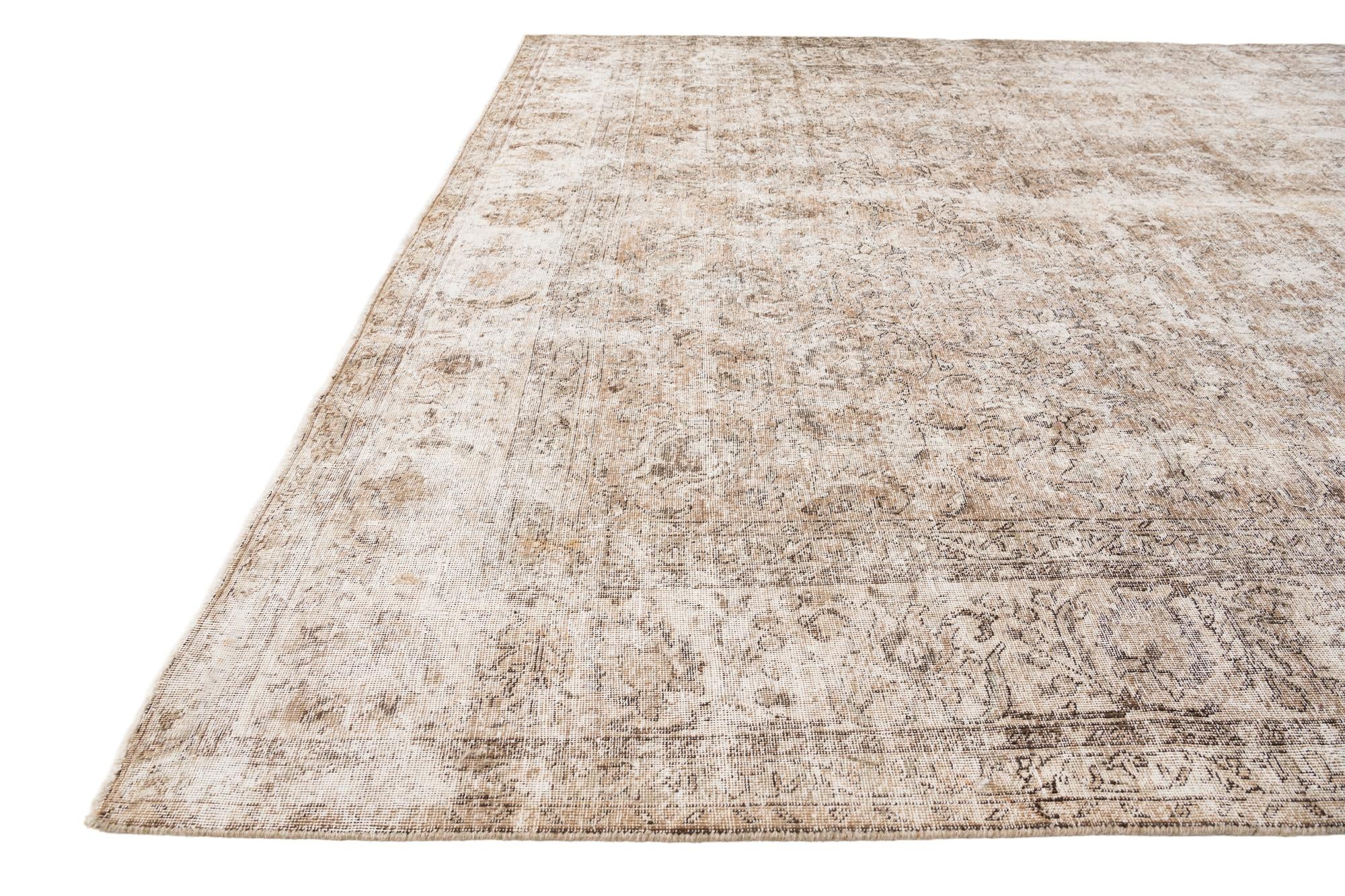 9' 3 x 12' 7 Hand Knotted Ultra Vintage Persian Wool Rug