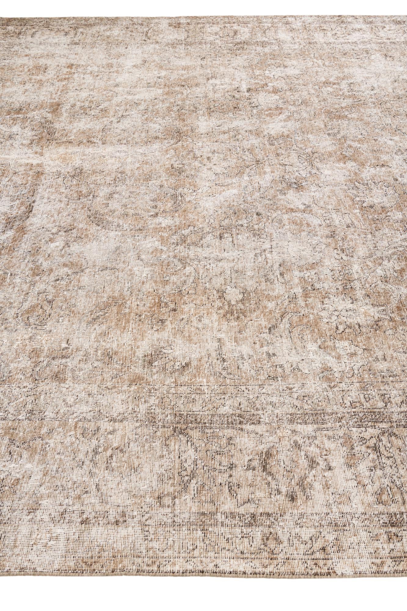 9' 3 x 12' 7 Hand Knotted Ultra Vintage Persian Wool Rug