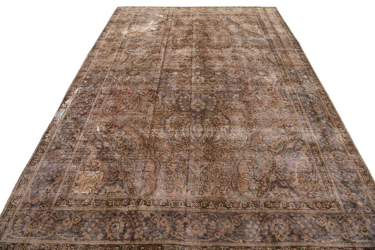Detail image of 6' 6 x 9' 4 Hand Knotted Ultra Vintage Persian Wool Rug