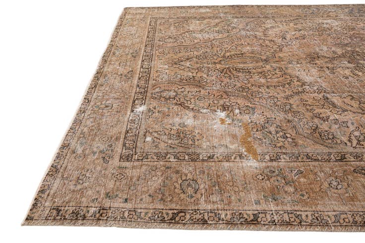 Detail image of 6' 6 x 9' 4 Hand Knotted Ultra Vintage Persian Wool Rug
