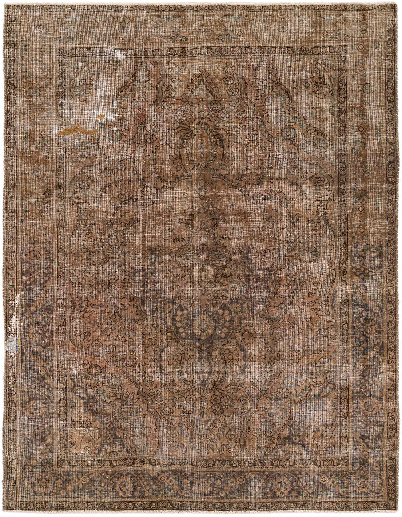 Primary image 6' 6 x 9' 4  Hand Knotted Ultra Vintage Persian Wool Rug