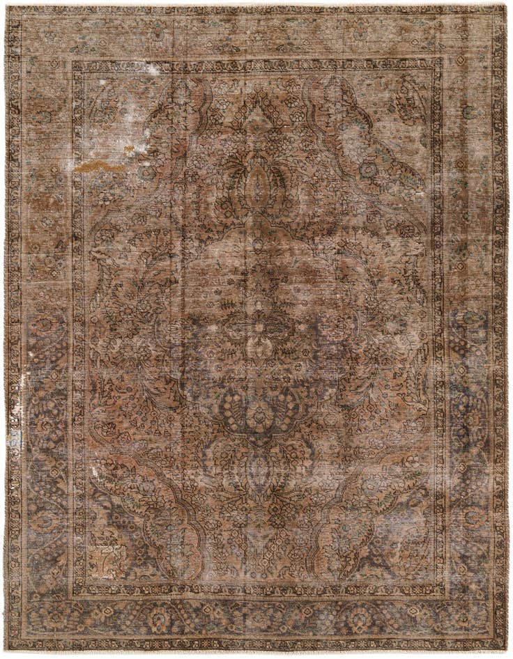 Detail image of 6' 6 x 9' 4 Hand Knotted Ultra Vintage Persian Wool Rug