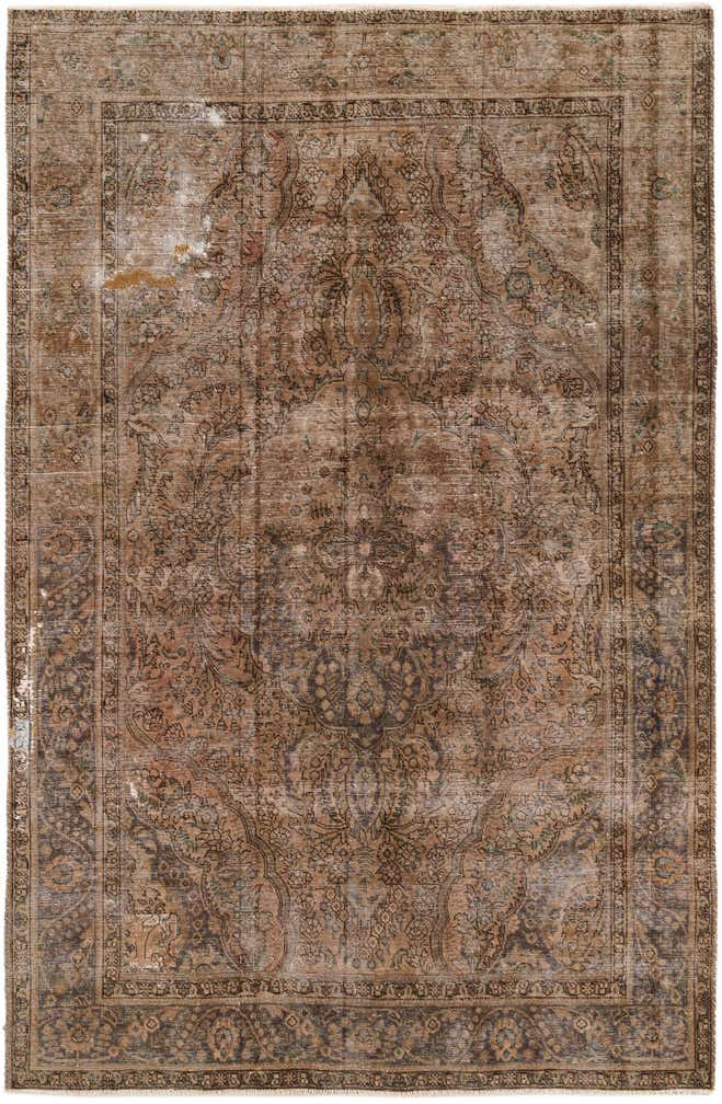 6' 6 x 9' 4 Hand Knotted Ultra Vintage Persian Wool Rug