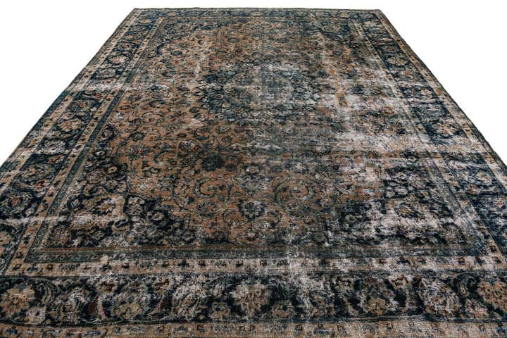 10' x 13' Hand Knotted Ultra Vintage Persian Wool Rug
