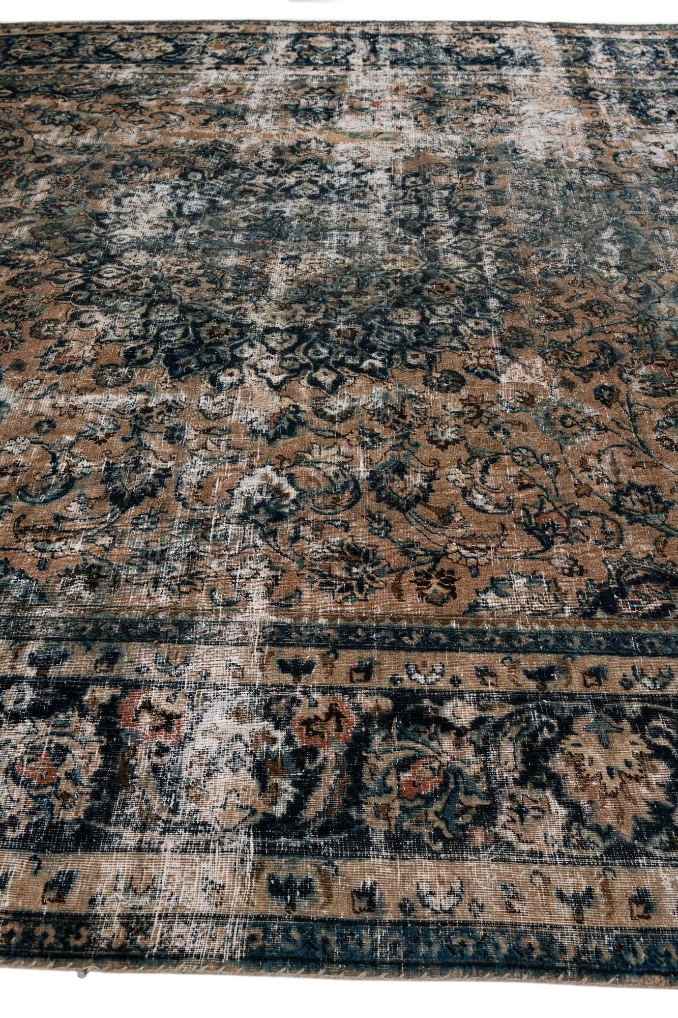10' x 13' Hand Knotted Ultra Vintage Persian Wool Rug