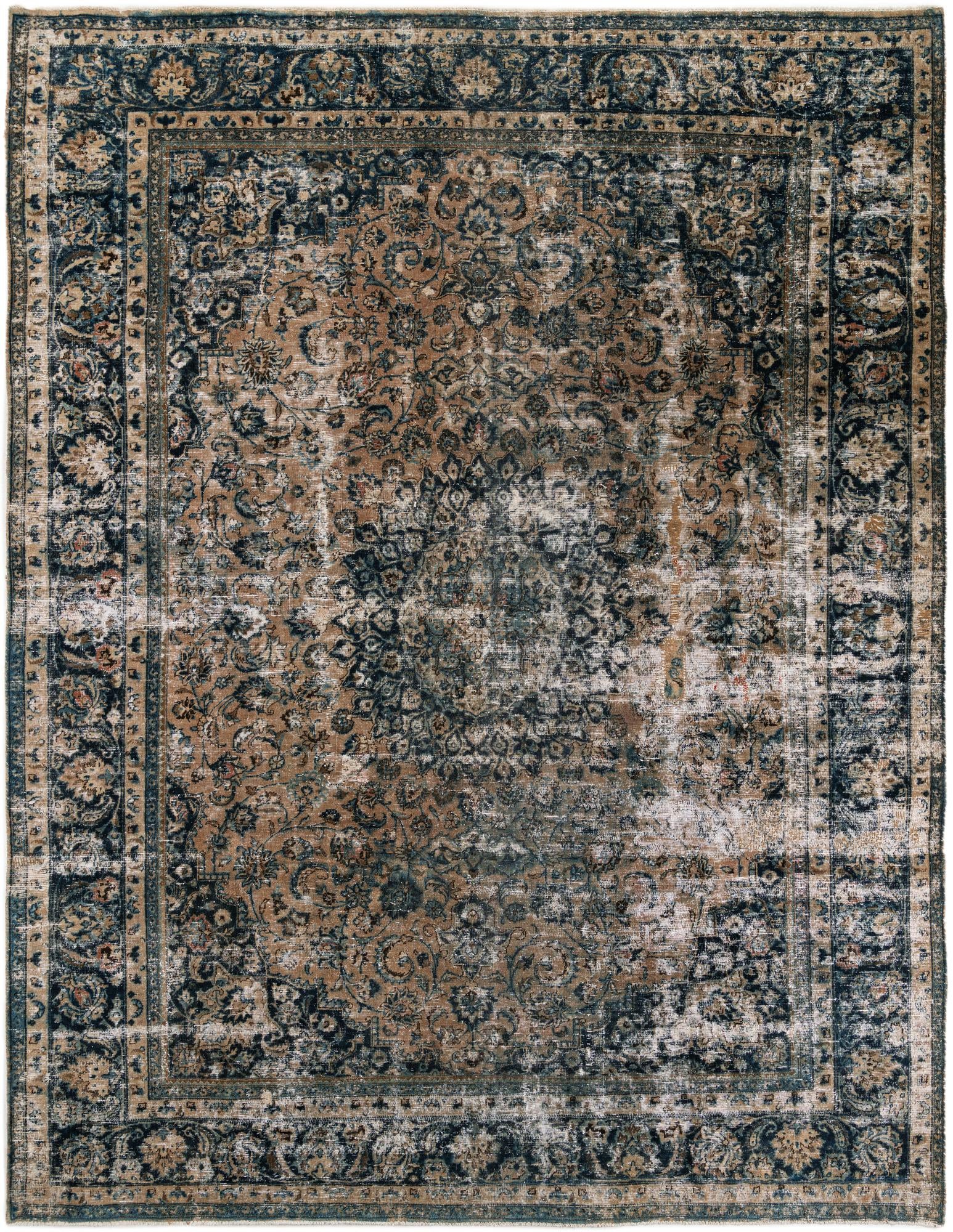 10' x 13' Hand Knotted Ultra Vintage Persian Wool Rug