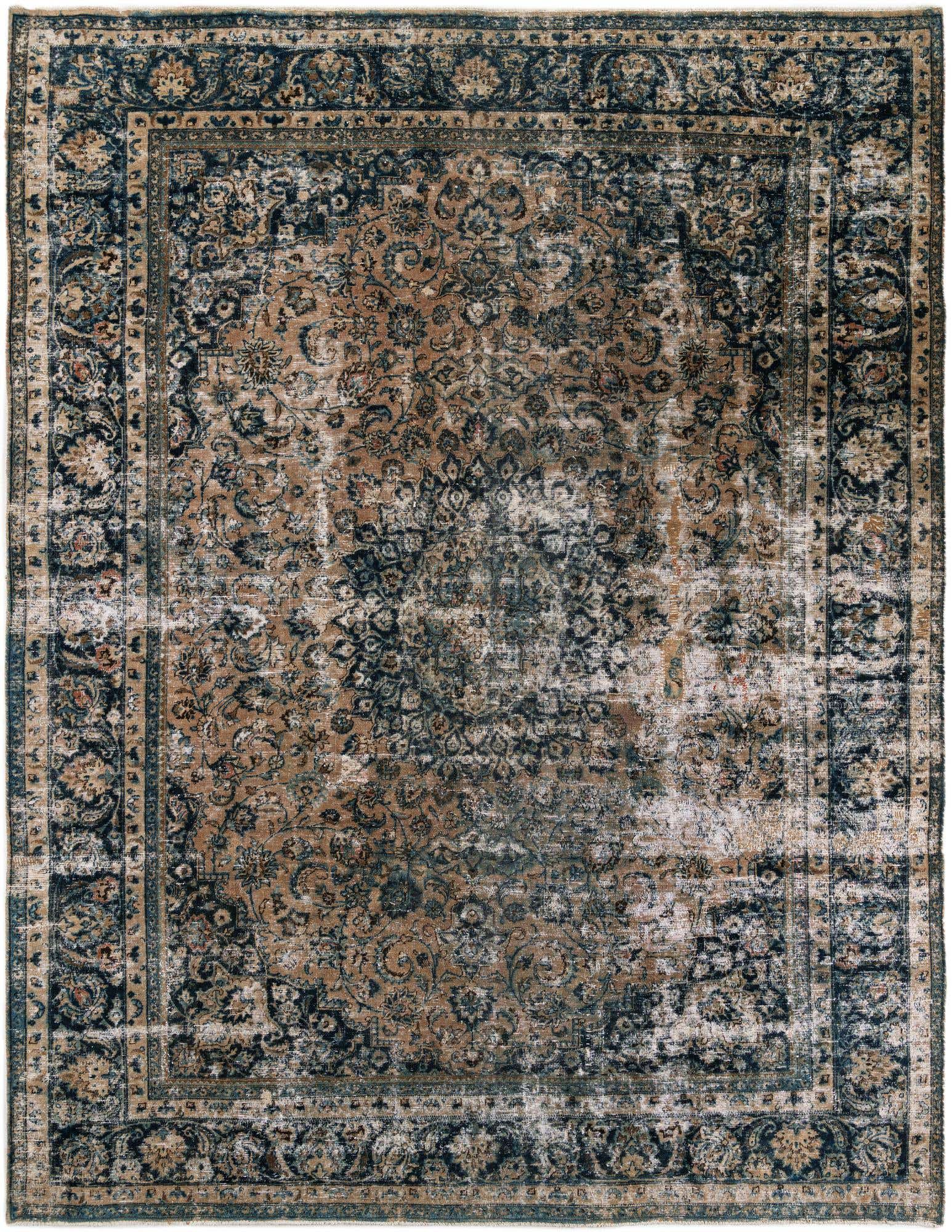 10' x 13' Hand Knotted Ultra Vintage Persian Wool Rug