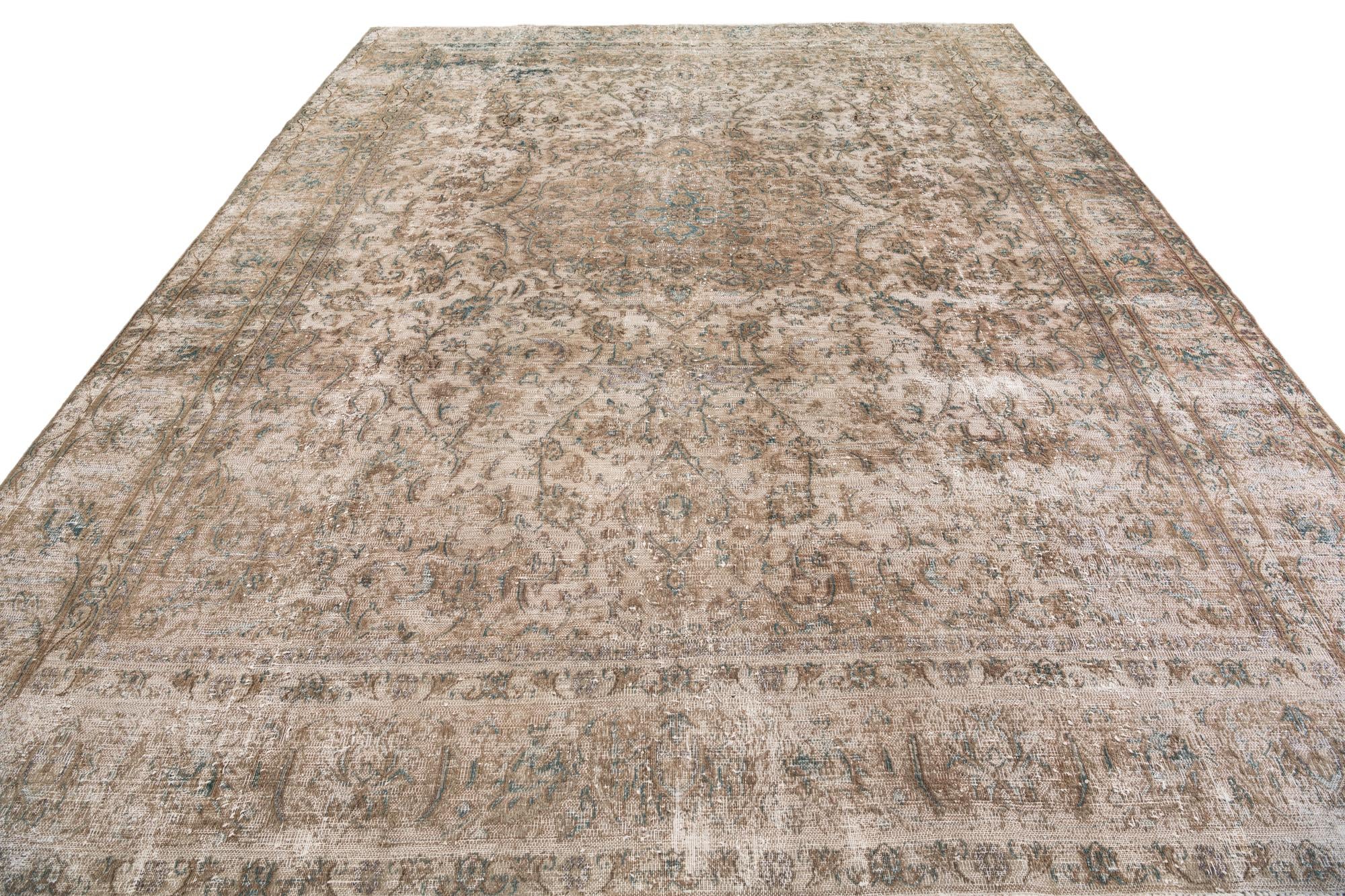 9' 5 x 11' 10 Hand Knotted Ultra Vintage Persian Wool Rug