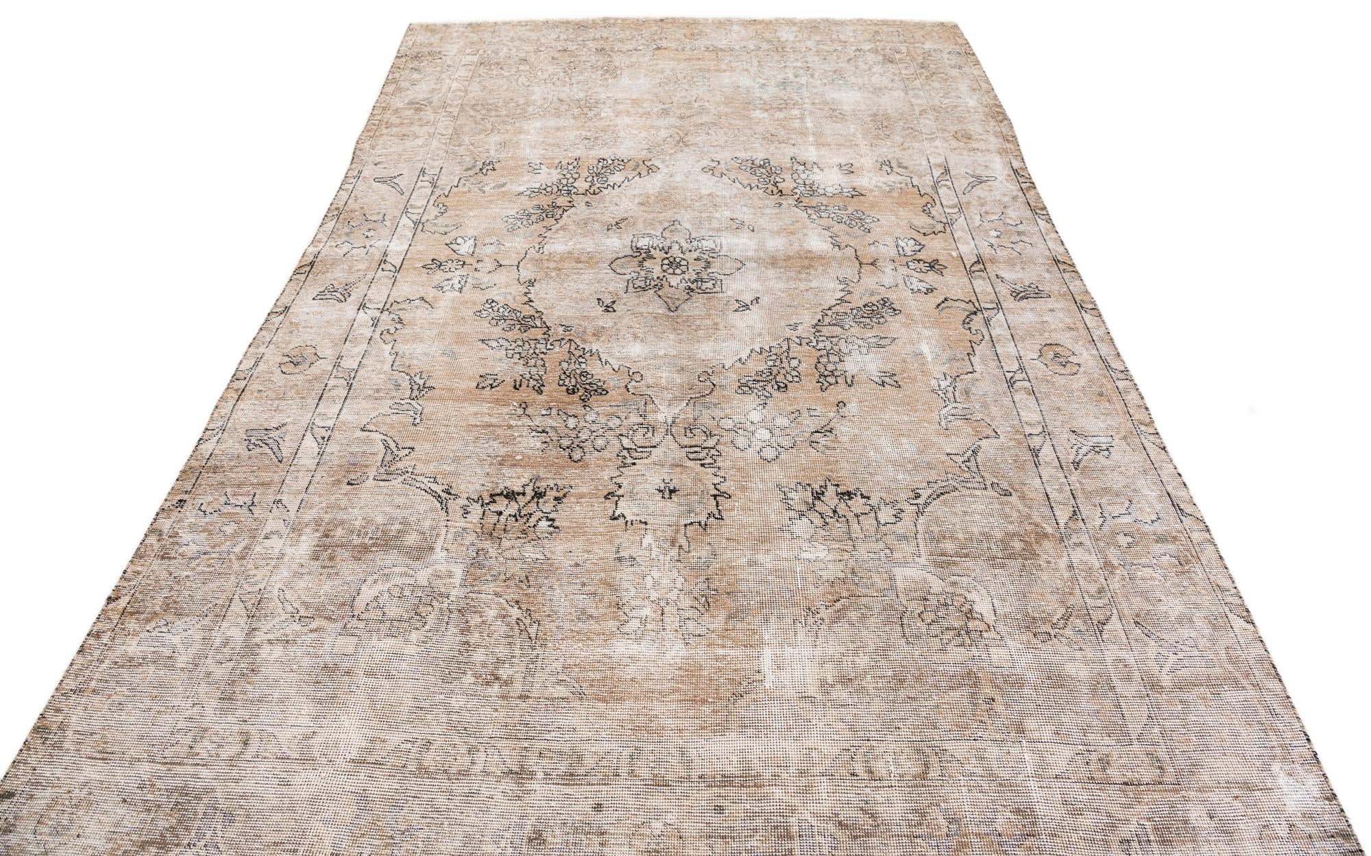 6' 3 x 10' 3 Hand Knotted Ultra Vintage Persian Wool Rug
