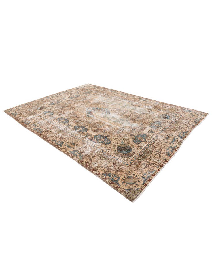 Detail image of 8' 1 x 11' 2  Hand Knotted Ultra Vintage Persian Wool Rug