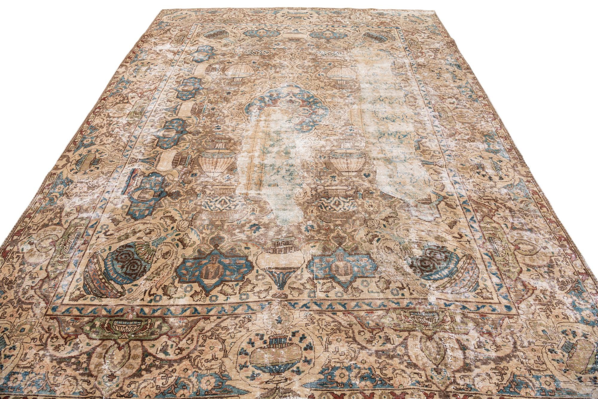 8' 1 x 11' 2 Hand Knotted Ultra Vintage Persian Wool Rug