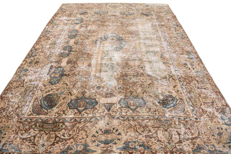 Detail image of 8' 1 x 11' 2 Hand Knotted Ultra Vintage Persian Wool Rug