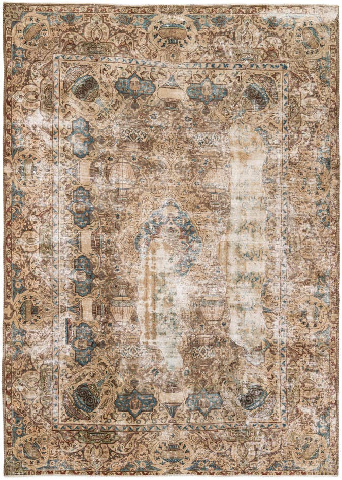 Detail image of 8' 1 x 11' 2 Hand Knotted Ultra Vintage Persian Wool Rug