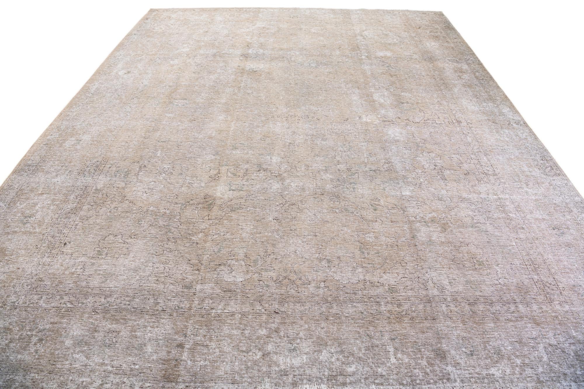 10' x 12' 9 Hand Knotted Ultra Vintage Persian Wool Rug