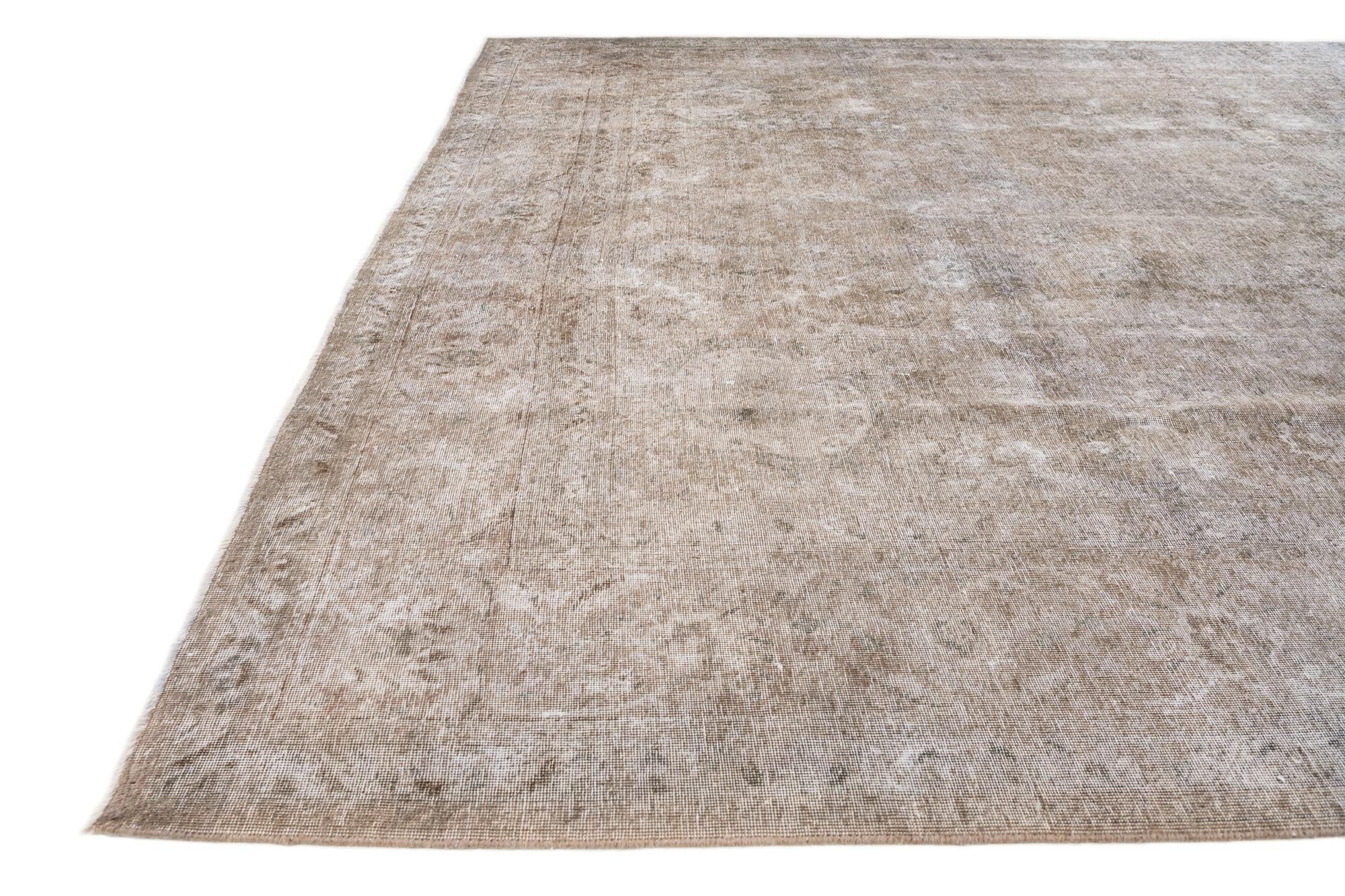 10' x 12' 9 Hand Knotted Ultra Vintage Persian Wool Rug