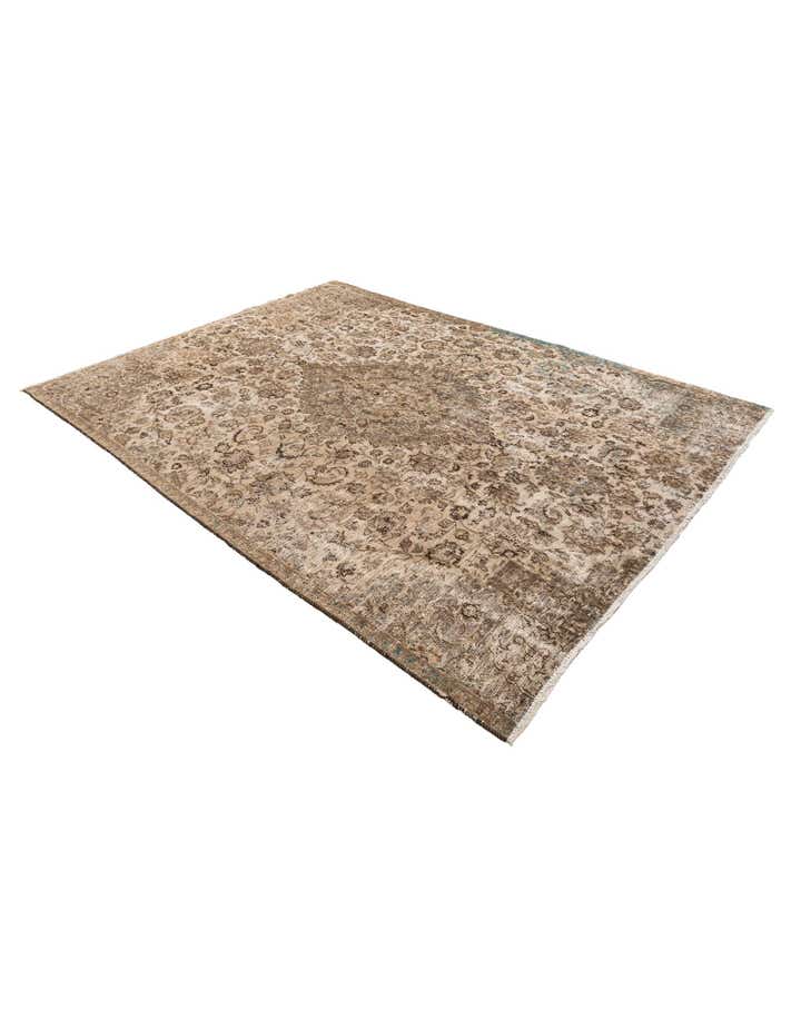 6' 8 x 9' Hand Knotted Ultra Vintage Persian Wool Rug