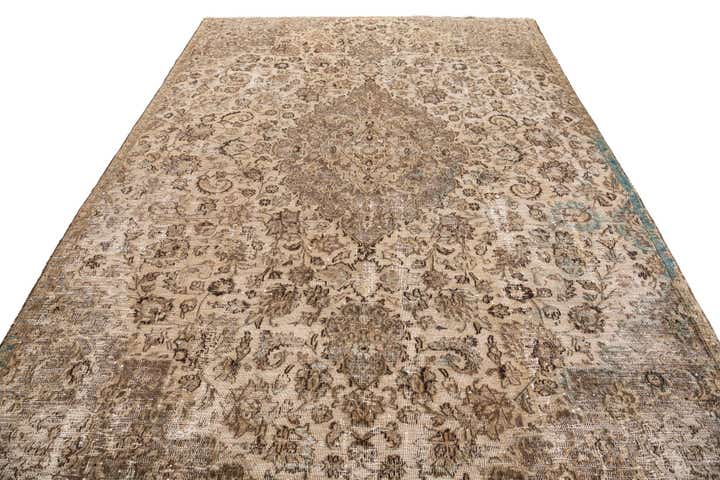6' 8 x 9' Hand Knotted Ultra Vintage Persian Wool Rug