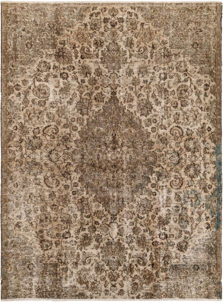 6' 8 x 9' Hand Knotted Ultra Vintage Persian Wool Rug