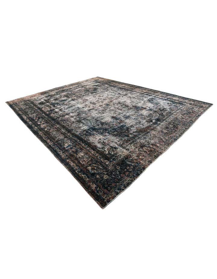 11' x 13' 10 Hand Knotted Ultra Vintage Persian Wool Rug