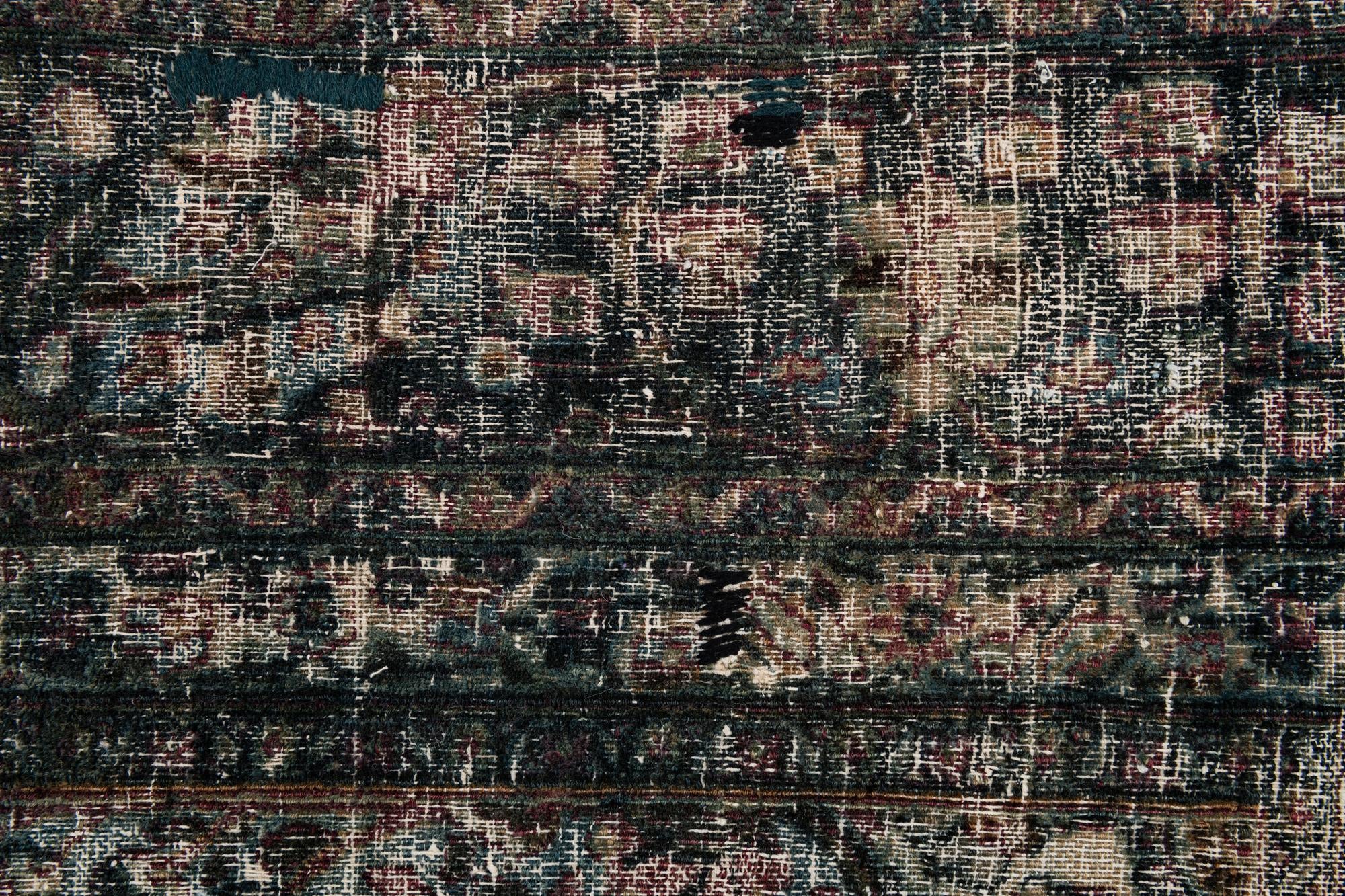 11' x 13' 10 Hand Knotted Ultra Vintage Persian Wool Rug