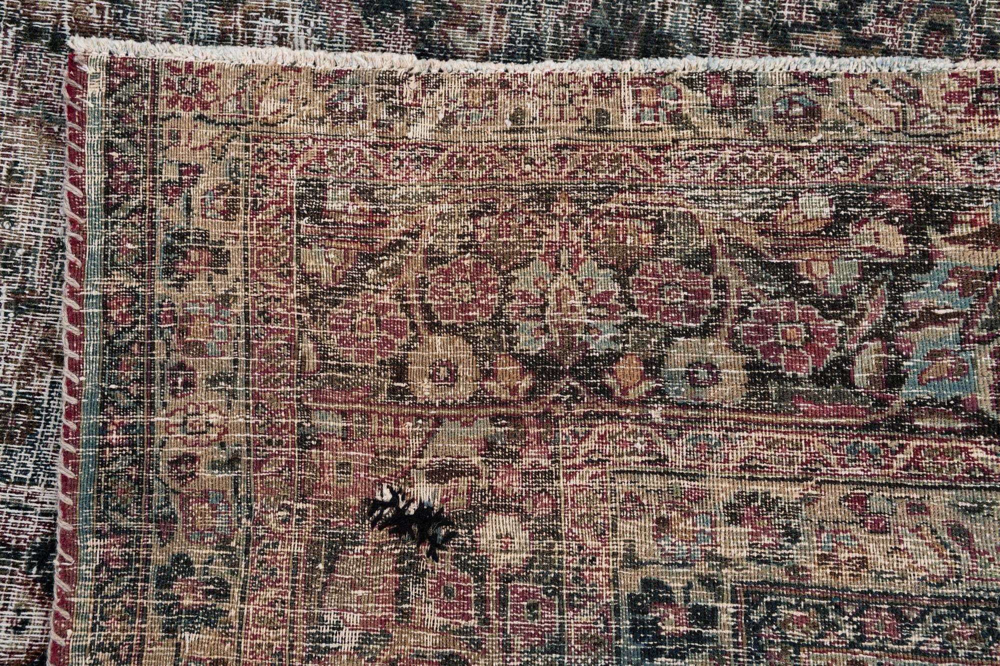 11' x 13' 10 Hand Knotted Ultra Vintage Persian Wool Rug