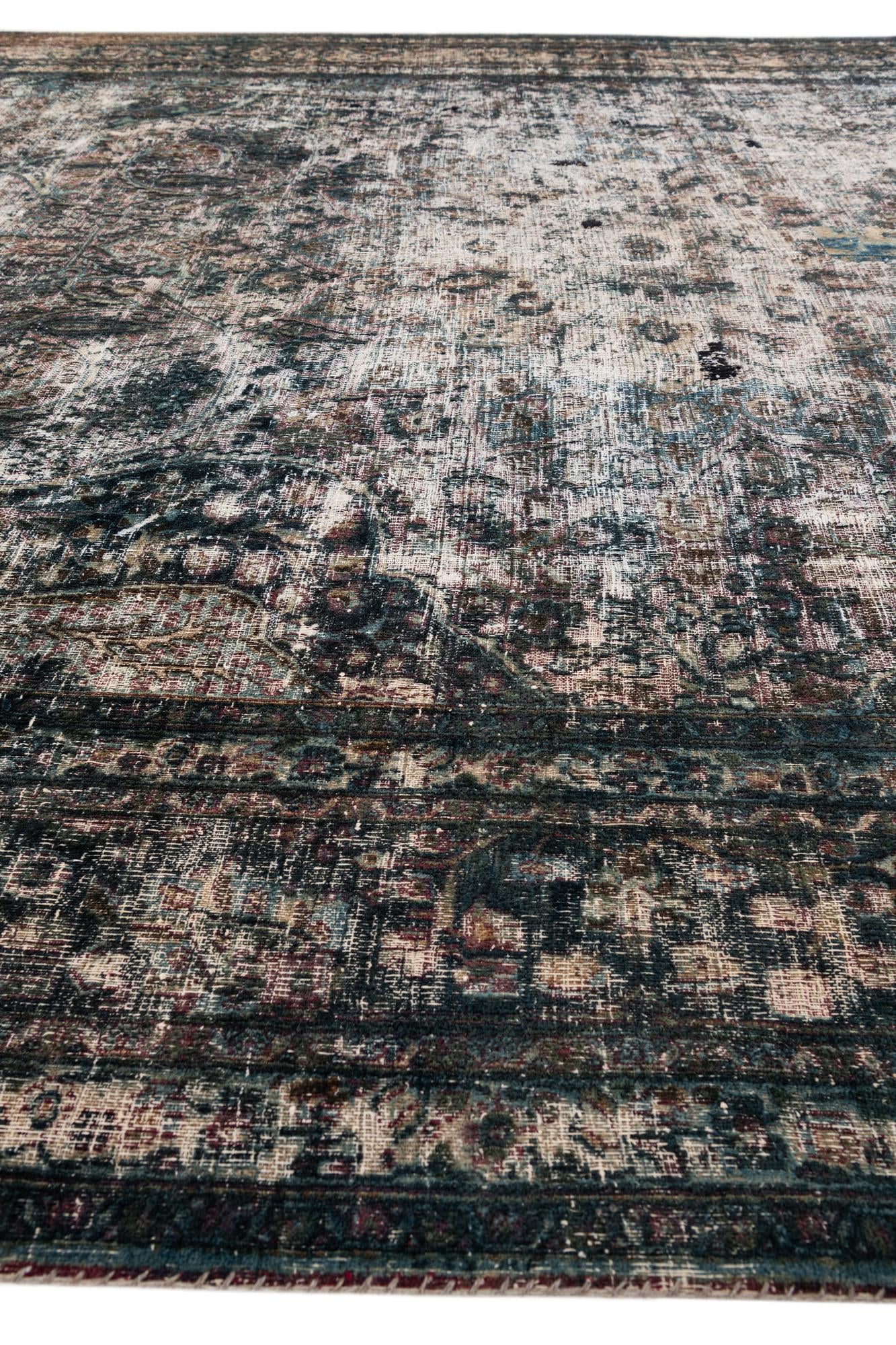 11' x 13' 10 Hand Knotted Ultra Vintage Persian Wool Rug