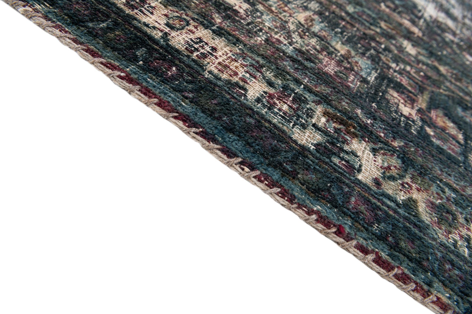 11' x 13' 10 Hand Knotted Ultra Vintage Persian Wool Rug