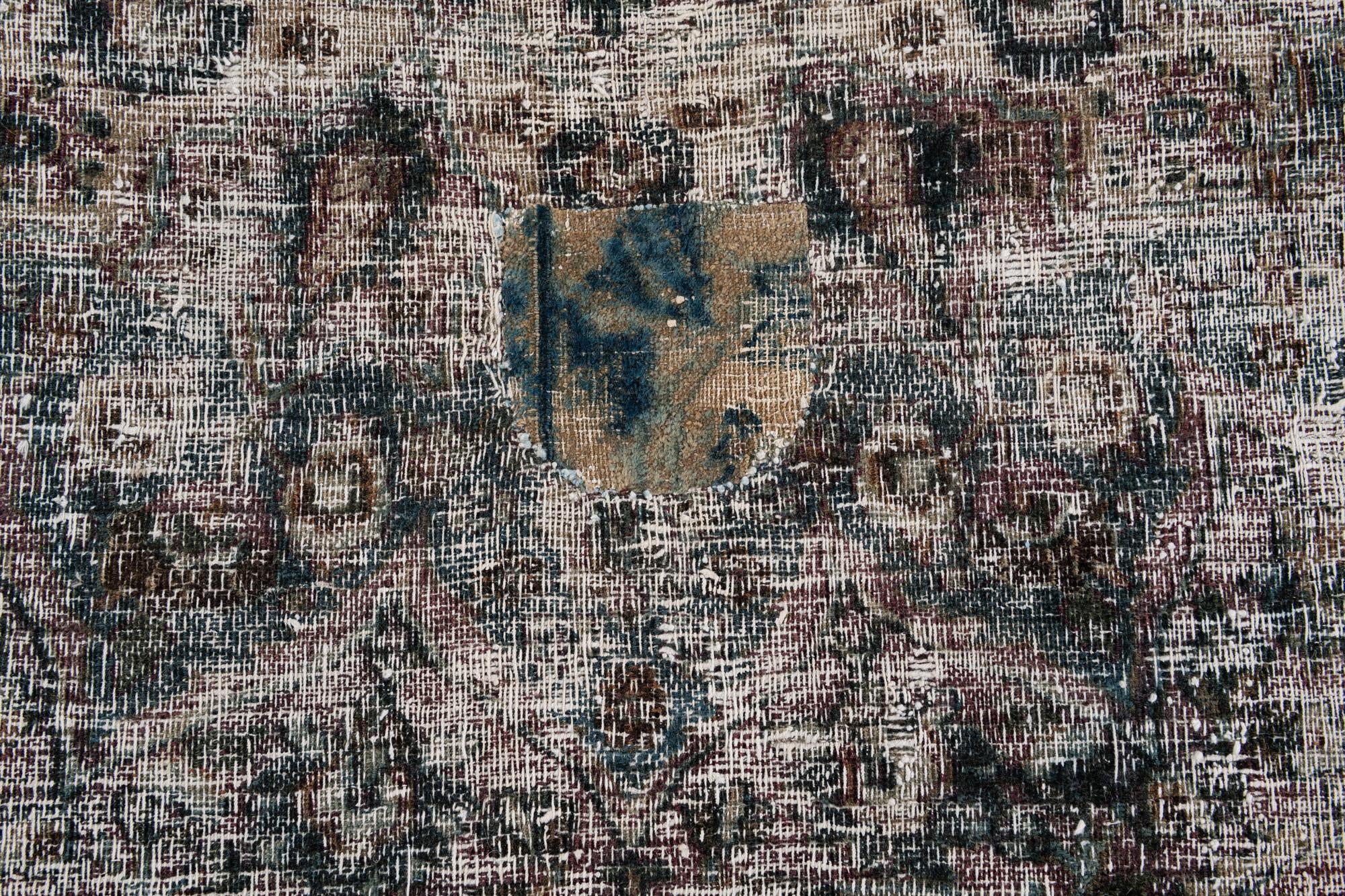 11' x 13' 10 Hand Knotted Ultra Vintage Persian Wool Rug