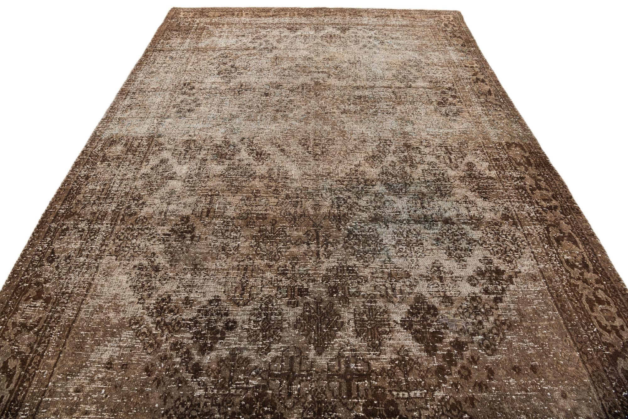 6' 10 x 9' 5 Hand Knotted Ultra Vintage Persian Wool Rug