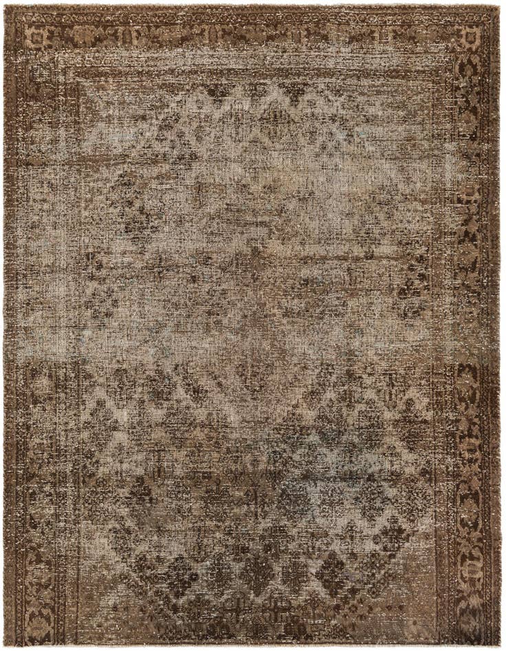 Detail image of 6' 10 x 9' 5 Hand Knotted Ultra Vintage Persian Wool Rug