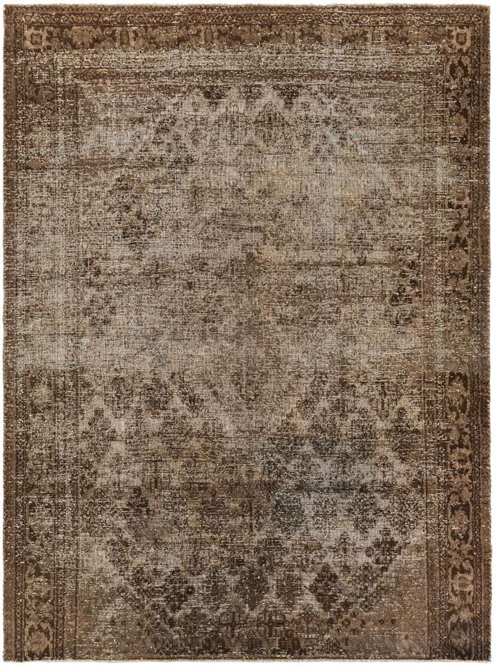 6' 10 x 9' 5 Hand Knotted Ultra Vintage Persian Wool Rug