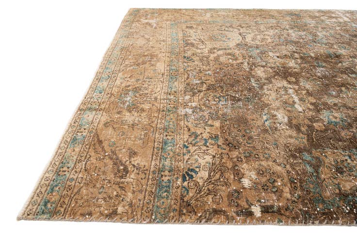 Detail image of 6' 8 x 12' 2 Hand Knotted Ultra Vintage Persian Wool Rug