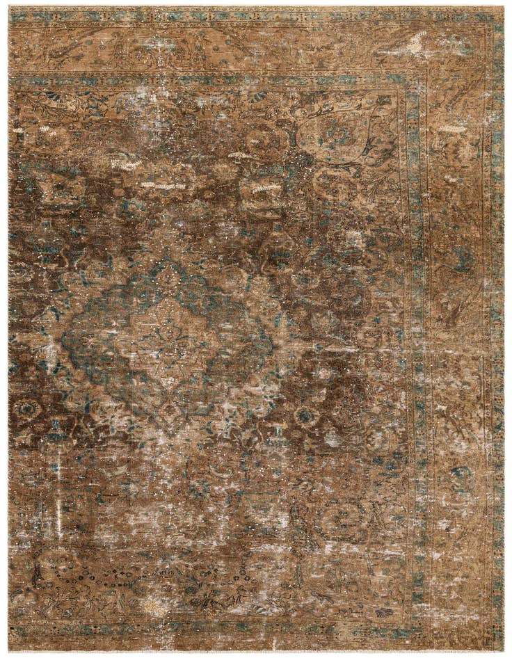 Detail image of 6' 8 x 12' 2 Hand Knotted Ultra Vintage Persian Wool Rug