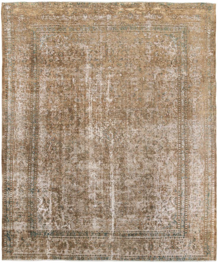 Detail image of 9' 7 x 11' 9 Hand Knotted Ultra Vintage Persian Wool Rug