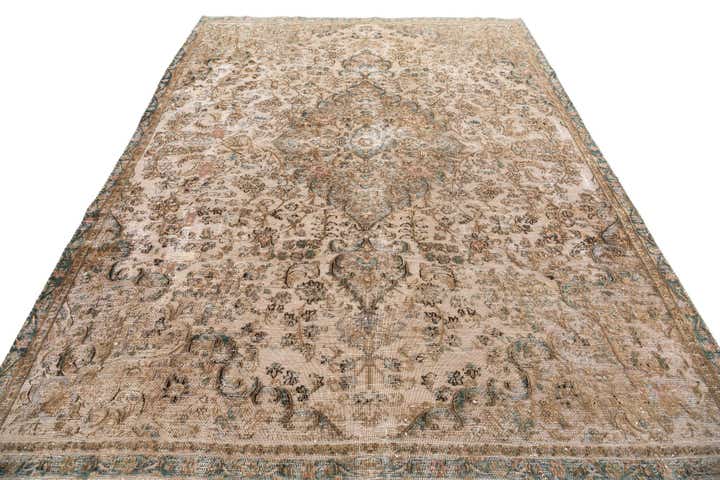 7' 2 x 9' 9 Hand Knotted Ultra Vintage Persian Wool Rug