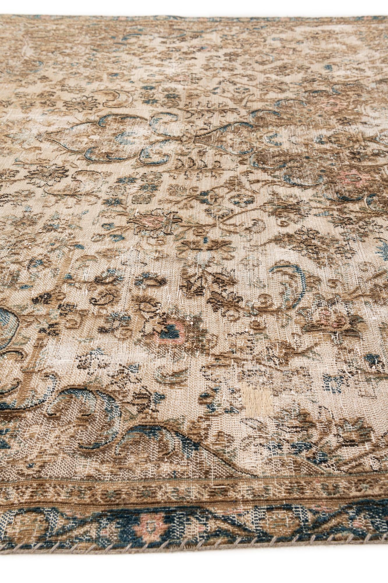 7' 2 x 9' 9 Hand Knotted Ultra Vintage Persian Wool Rug