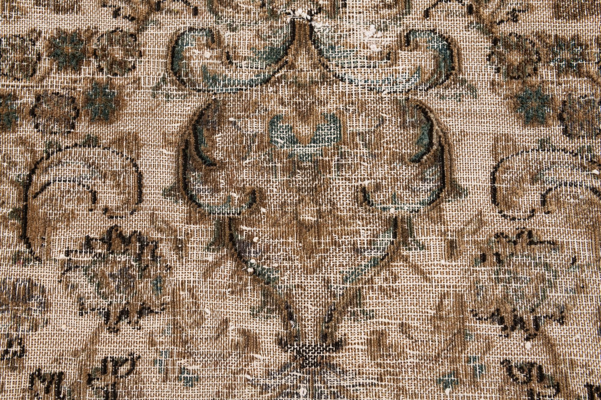 7' 2 x 9' 9 Hand Knotted Ultra Vintage Persian Wool Rug